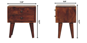 Mini Modern Bedside Table - Chestnut