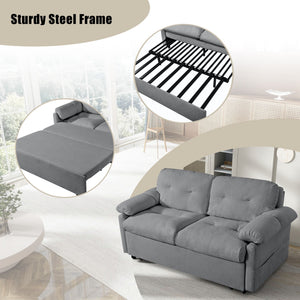 Convertible Pull Out Sofa Bed Queen Size, 3 In 1 With Side Storage