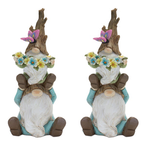 Tree trunk gnome stack (set of 2)