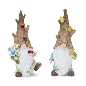 Tree-trunk-gnome-figurine-(set-of-2)-Figurines