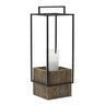 Wood candle holder with metal frame 21.5"h
