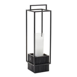 Wood candle holder with metal frame 20"h