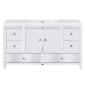 Bathroom Vanity With Separate Sink, Soft Close Doors And 4 Drawers