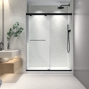 5476 Inch Frameless Double Sliding Matte Shower Door