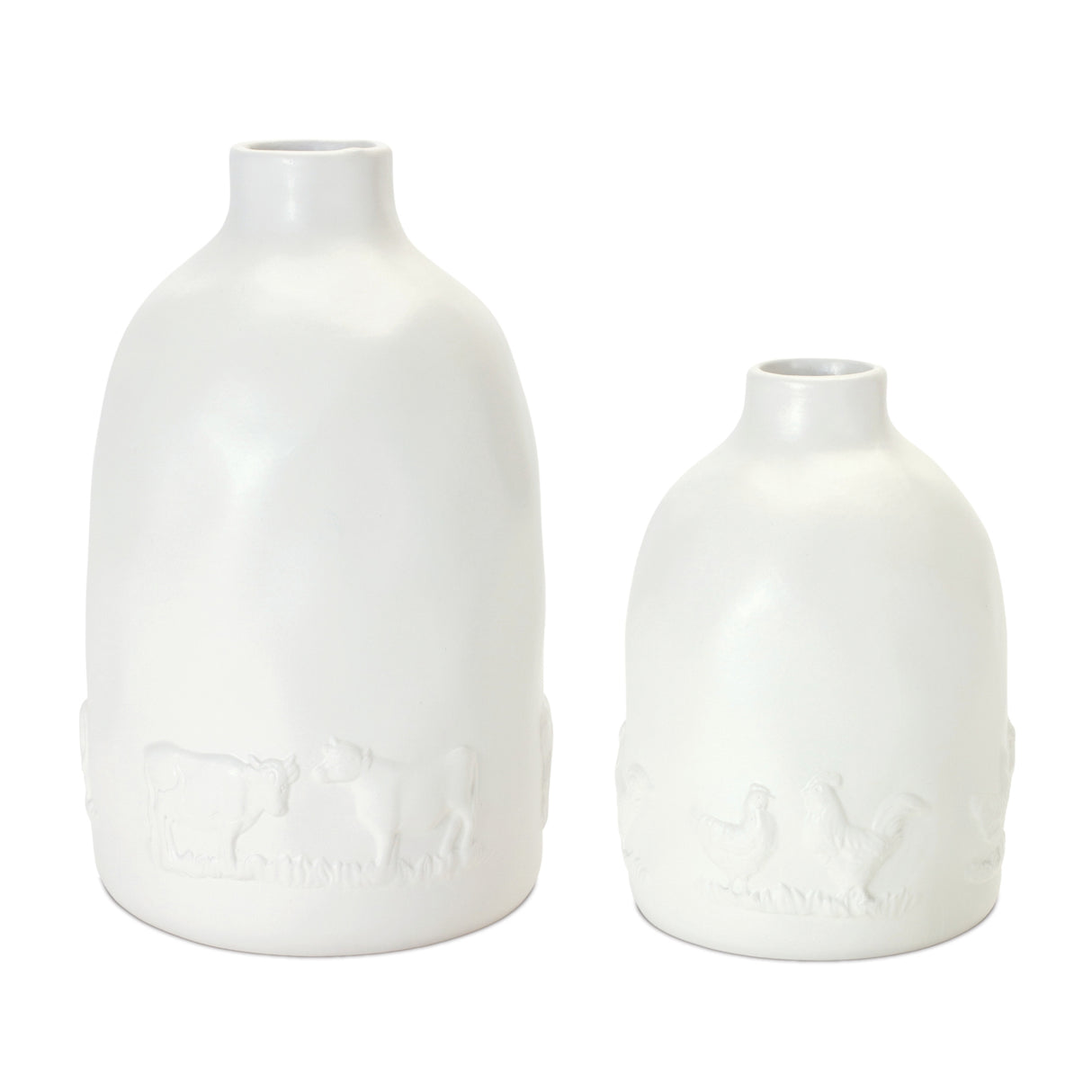Ceramic farm animal vase (set of 2)