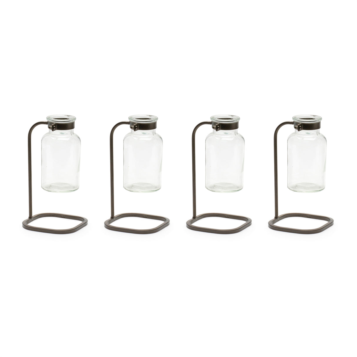 Bottle Vase in Iron Stand (Set of 4)