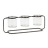 Bottle Vases in Iron Stand 19.75"L