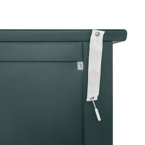 Blackish Green Hollow-Carved 3-Drawer Dresser with Metal Handles