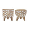 Leaf-print-planter-with-legs-(set-of-2)-Pots-&-Planters