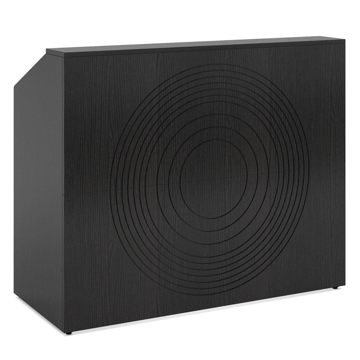 Modern Reception Desk, Front Desk Table With Cable Grommet & Privacy Panels