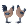 Wicker hen and rooster decor (set of 2)