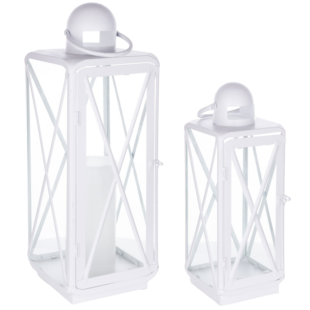 Curved metal lantern (set of 2)