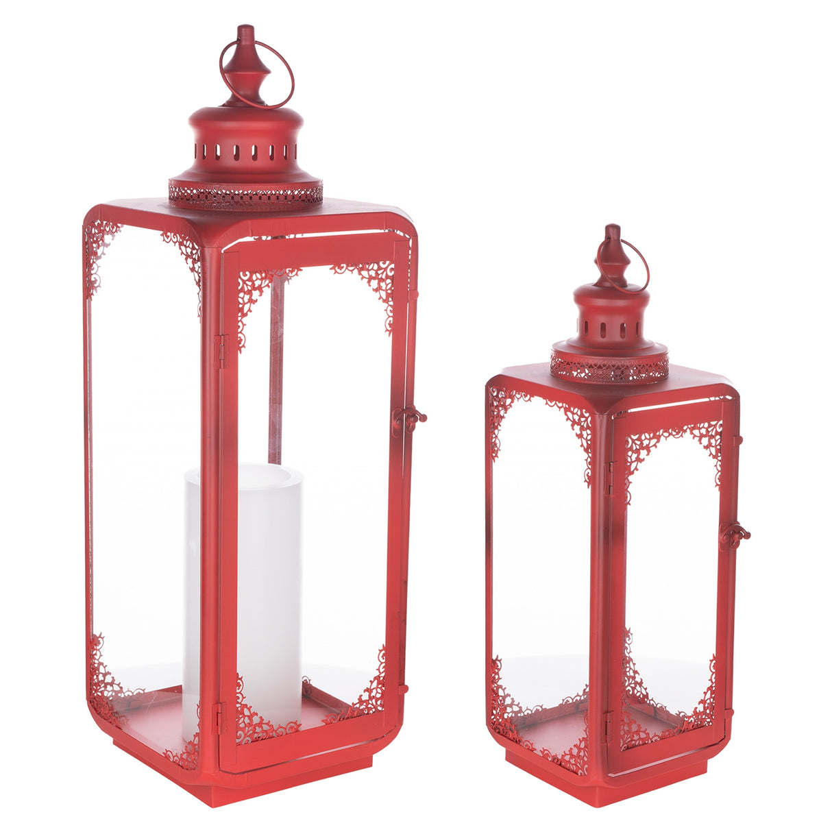 Ornate metal lantern (set of 2)