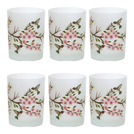 Glass Hummingbird Votive Candle Holder (Set of 6)