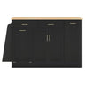 Kitchen Sideboard With Sliding Door Cabinet, 3 Tier Spice Rack
