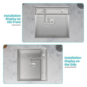 Undermount Bar Sink With Folding Faucet