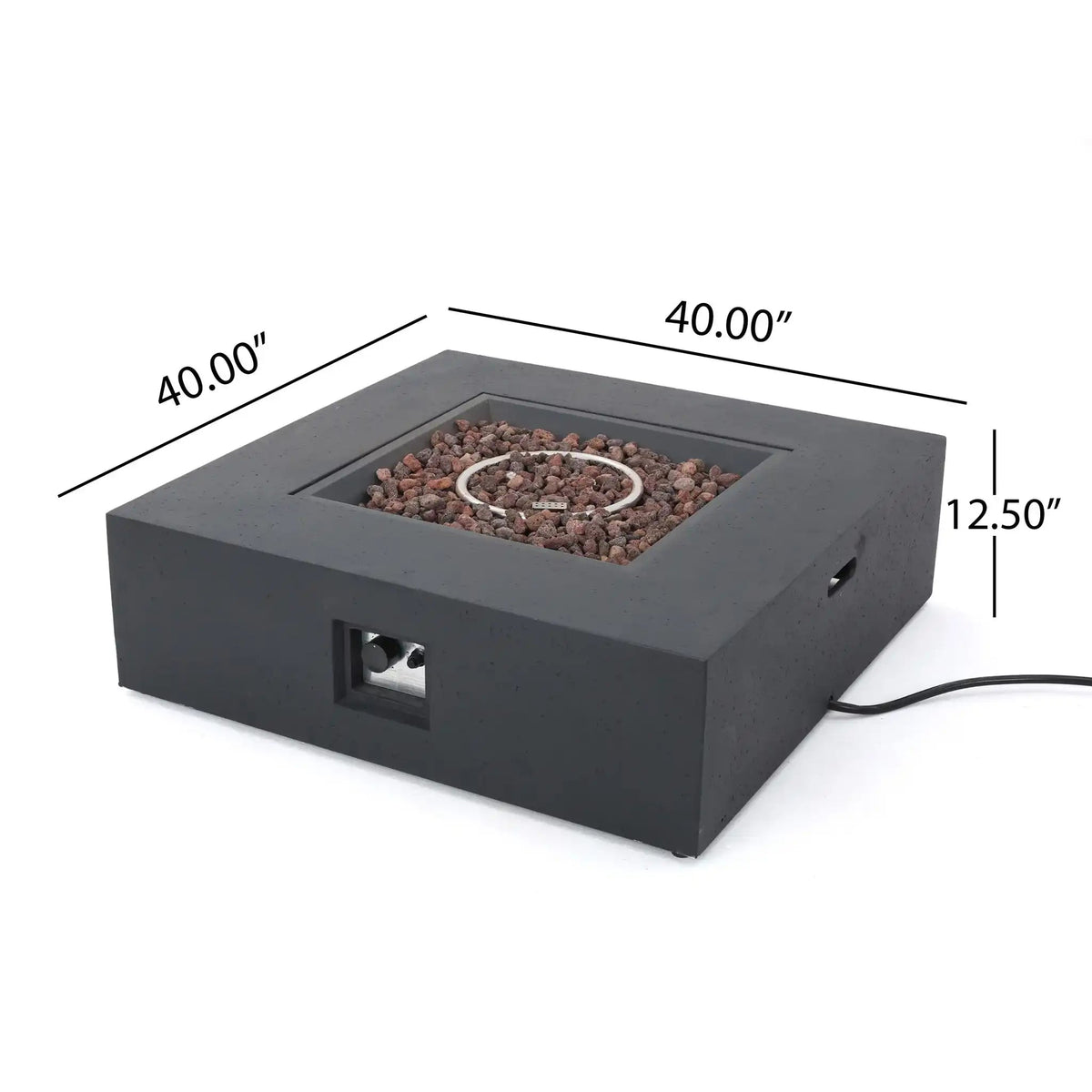 Modern 50,000 BTU Square Fire Table with Propane Tank