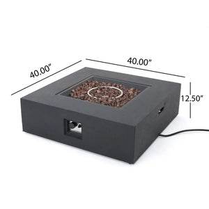 Modern 50,000 BTU Square Fire Table with Propane Tank