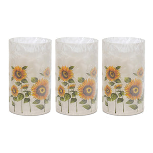 Glass sunflower candle holder (set of 3)