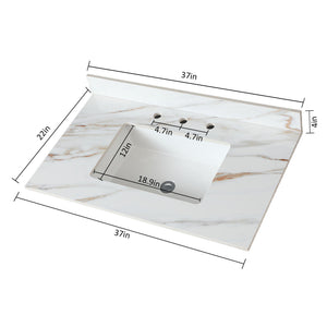 Vanity Top With Undermount Sink And Backsplash, Sintered Stone
