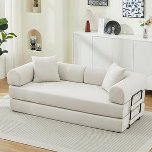 Folding Sofa Bed Convertible Couch with 2 Pillows