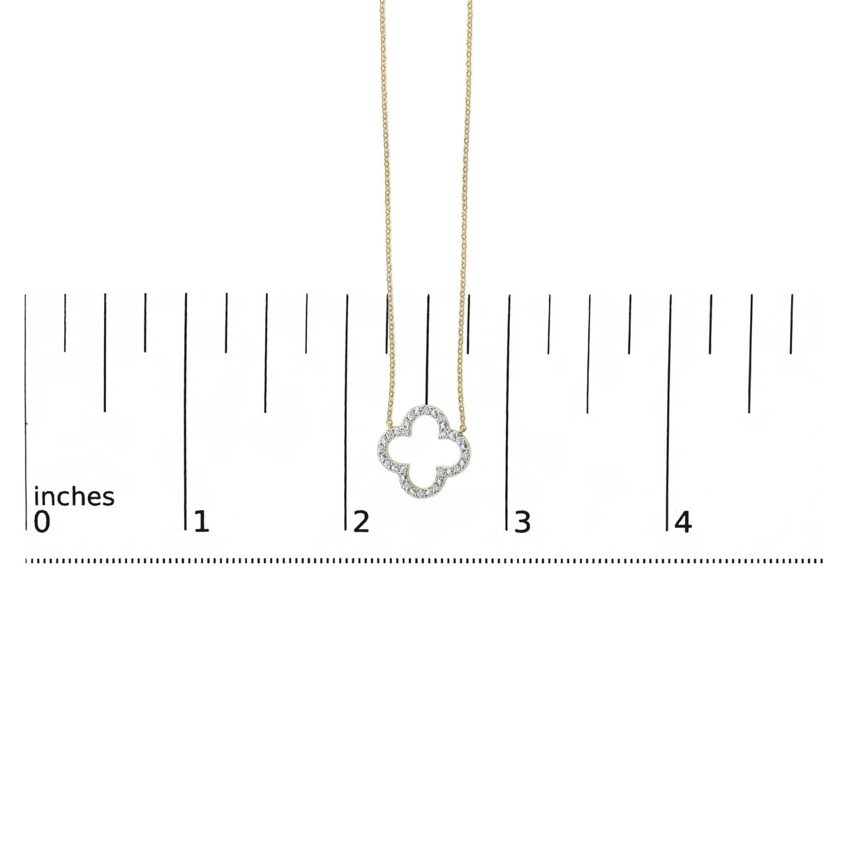 Gold Vermeil 1/10 Cttw Diamond Clover Pendant Necklace