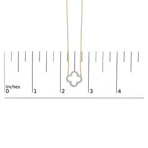 Gold Vermeil 1/10 Cttw Diamond Clover Pendant Necklace