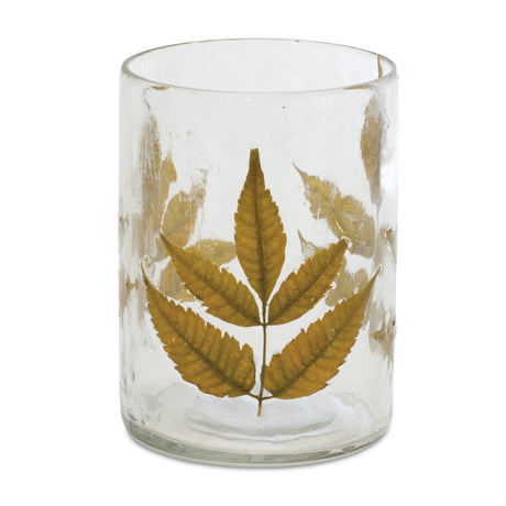 Dried-Leaf-Glass-Candle-Holder-(Set-of-3)-Candle-Holders