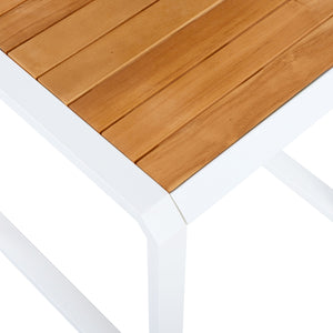 Outdoor Side Table with Teak Wood Top