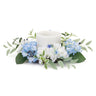 Mixed hydrangea floral candle ring 8"d
