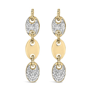 Gold Vermeil 1/10 Cttw Diamond Bold Disc Link Earring