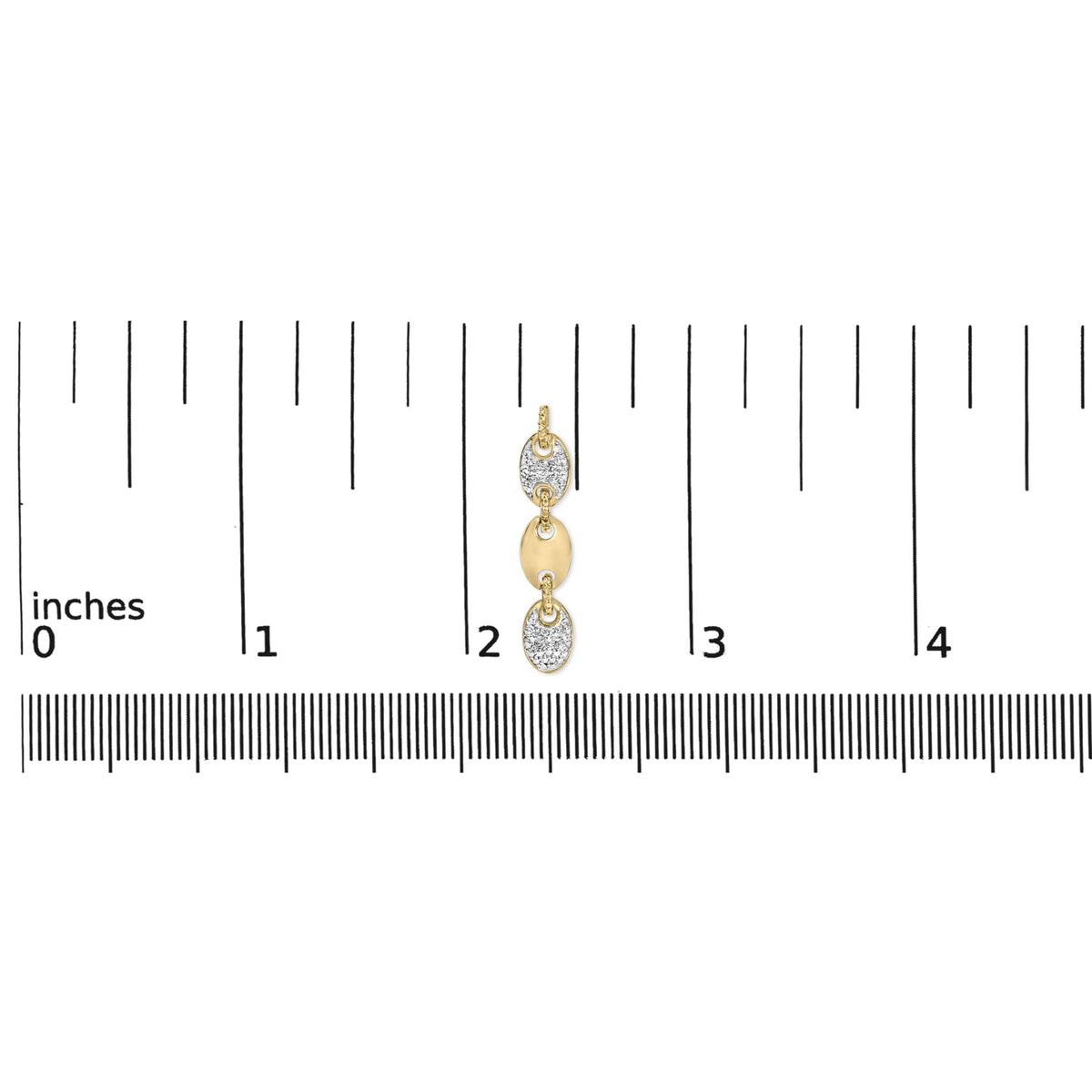 Gold Vermeil 1/10 Cttw Diamond Bold Disc Link Earring