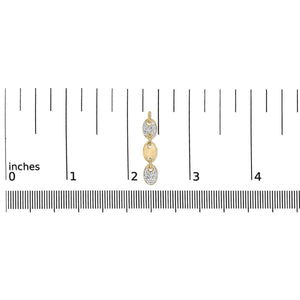 Gold Vermeil 1/10 Cttw Diamond Bold Disc Link Earring