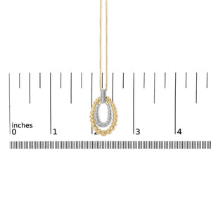 Gold Vermeil 1/10 Cttw Diamond Bold Bead Pendant Necklace