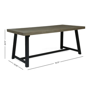 7 Pieces Modern Outdoor Dining Set with Acacia Wood Table and Chairs