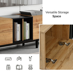 TV Stand With 3 Doors Media Console Table