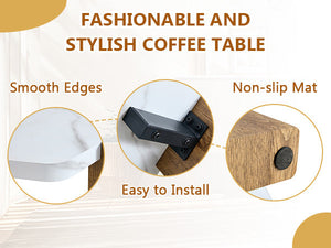 31-Inch Modern-Style Hexagonal Coffee Table