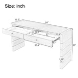 Curved Console Table with StorageDistressed Black