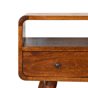 Solid Wood Curved Media Unit