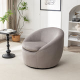 Winnie Modern Teddy Fabric Swivel Barrel Chair