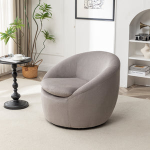 Winnie Modern Teddy Fabric Barrel Chair - 360° Swivel