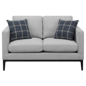 Saba - Cushion Back Loveseat With Pillow Top Arms - Light Gray