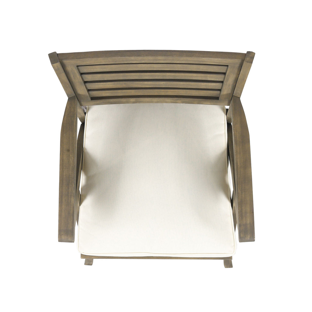 Helen - Outdoor Acacia Wood Dining Chair (Set of 2) - Gray / Creme