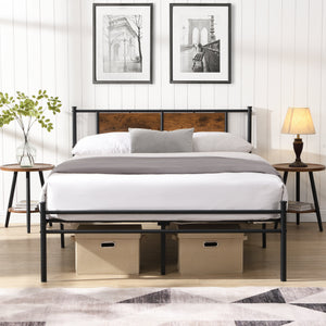 California King Bed Frame - Stylish Design with Wood Panel Headboard