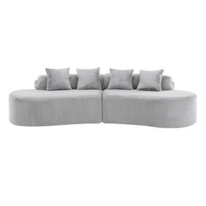 Modern Curved Sofa With Pillows