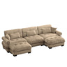 Oversized Modular Sectional Sofa with Movable Ottoman - Fabric, Multiple Colors