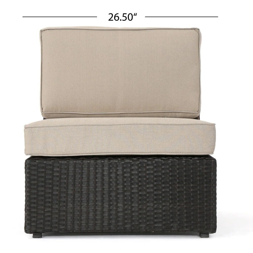 Santa Cruz - 8 Piece Outdoor Sectional Set - Dark Brown