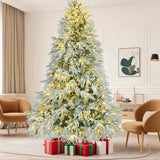 7.5FT Pre-Lit Spruce Snow Flocked Christmas Tree