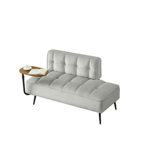 54-Inch Modern Two-Seater Velvet Sofa with Rotating Table
