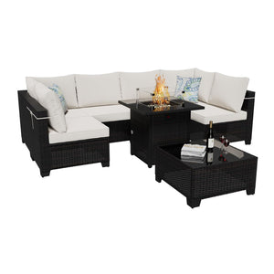 Cushion Covers For 7 Piece Wicker Sectional Sofa, 14 Pack Seat And Back Slipcovers With Zipper